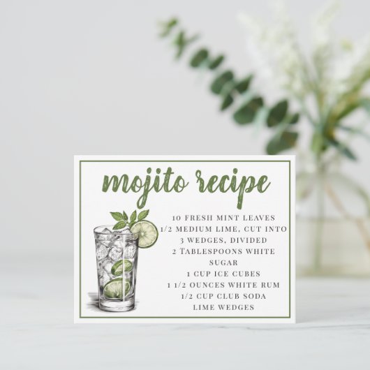 Mojito Recipe Briefkaart (Staand voorkant)