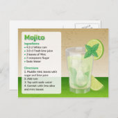 Mojito Recipe Card Briefkaart (Voorkant / Achterkant)
