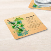 Mojito Recipe Paper Onderzetter (Schuin)