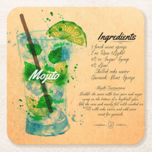 Mojito Recipe Paper Onderzetter
