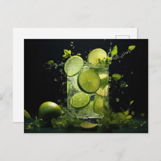 Mojito Splash Briefkaart (Voorkant / Achterkant)