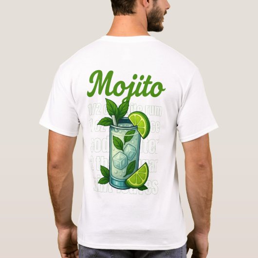 Mojito T-Shirt – Fresh Mint & Lime Cocktail (Achterkant)
