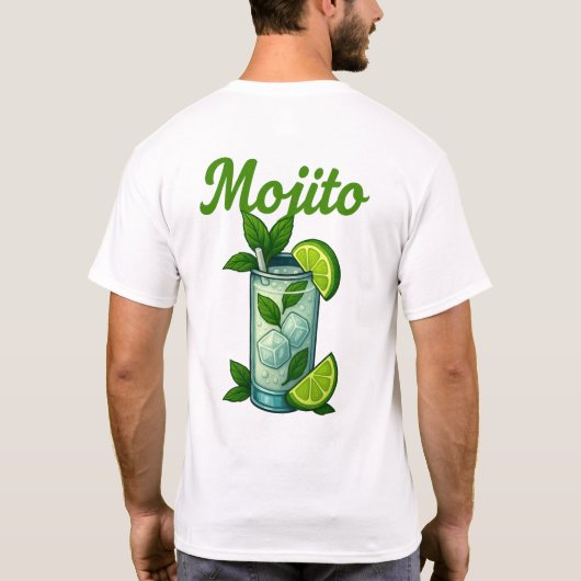 Mojito T-Shirt – Fresh Mint & Lime Cocktail (Achterkant)