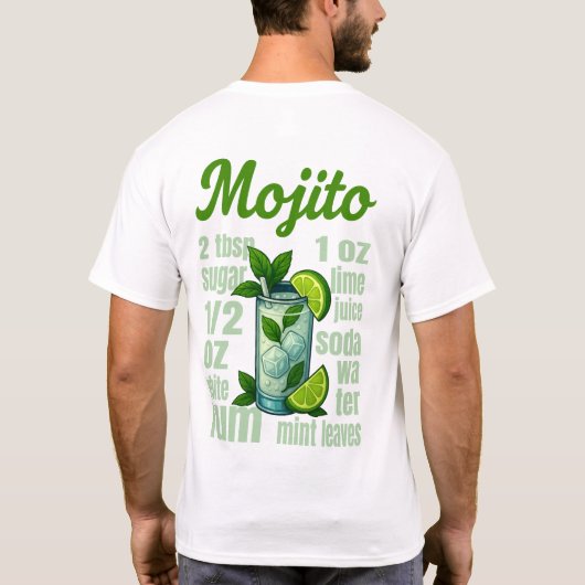 Mojito T-Shirt – Fresh Mint & Lime Cocktail (Achterkant)