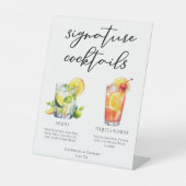 Mojito Tequila Sunrise Wedding Cocktails Menu Reclamebord Met Voetstuk (Voorkant)
