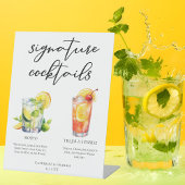 Mojito Tequila Sunrise Wedding Cocktails Menu Reclamebord Met Voetstuk