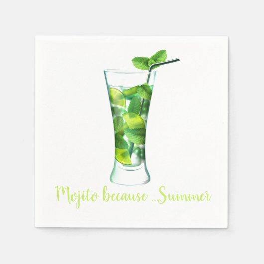 Mojito thema cocktail servet (Voorkant)