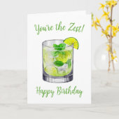 Mojito Waterverf Verjaardag Kaart (Gele Bloem)