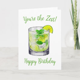 Mojito Waterverf Verjaardag Kaart
