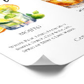 Mojito Whiskey Sour Signature Cocktails Menu Poster (Hoek)
