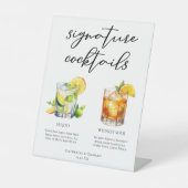 Mojito Whiskey Sour Signature Cocktails Menu Reclamebord Met Voetstuk (Voorkant)