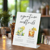 Mojito Whiskey Sour Signature Cocktails Menu Reclamebord Met Voetstuk