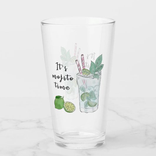 Mojito Zomer Cocktail Drink Glas (Achterkant)