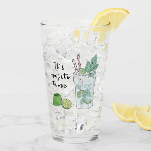 Mojito Zomer Cocktail Drink Glas (Achterkant ijs)