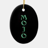 Mojo black hangende oval ornament (Voorkant)