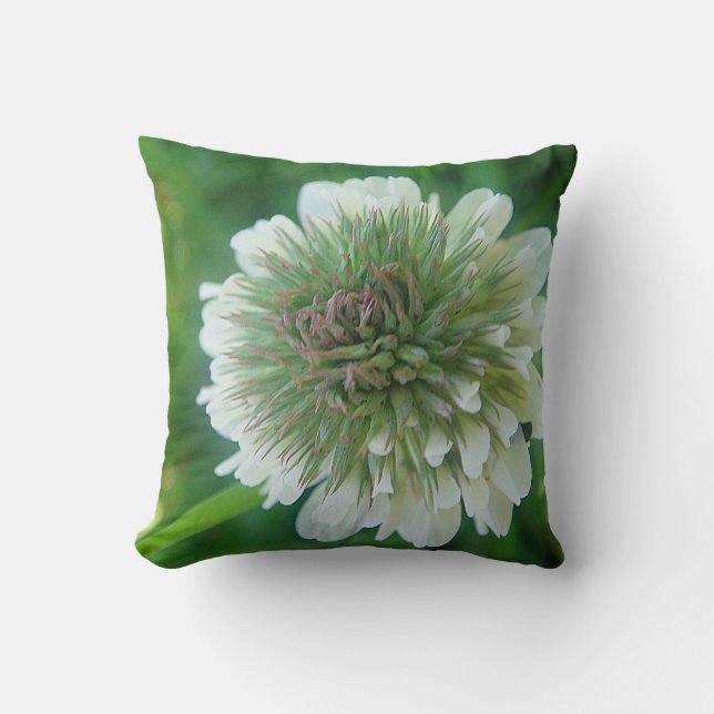 MoJo Dekokissen weisse Kleeblüte Kussen (Voorkant)