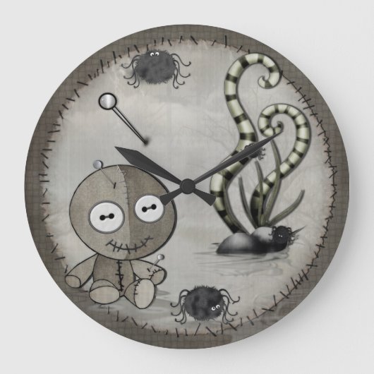 MOJO Gothic Voodoo Doll Folk Art Grote Klok (Voorkant)