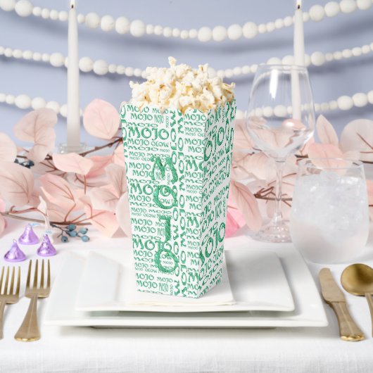 Mojo groen overal witte popcorn dozen bedankdoosjes (Huwelijk)