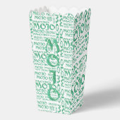 Mojo groen overal witte popcorn dozen bedankdoosjes (Voorkant)