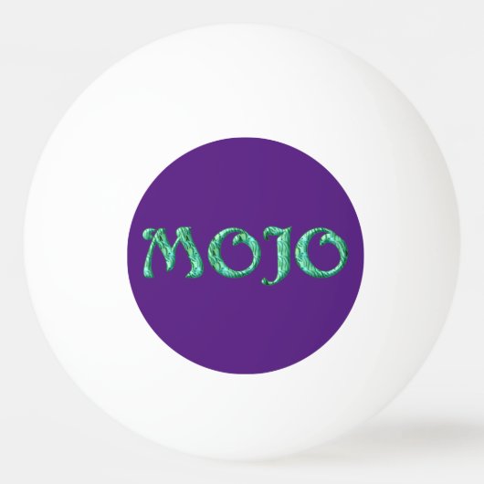 Mojo groen paarse witte 1-sterren pingpongbal (Voorkant)
