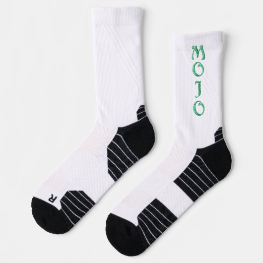 Mojo groene en witte high performance sokken (Links)
