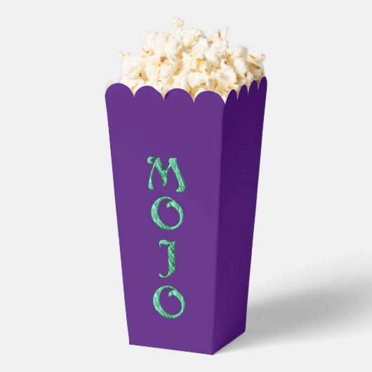 Mojo groene paarse popcorn dozen bedankdoosjes (Popped)