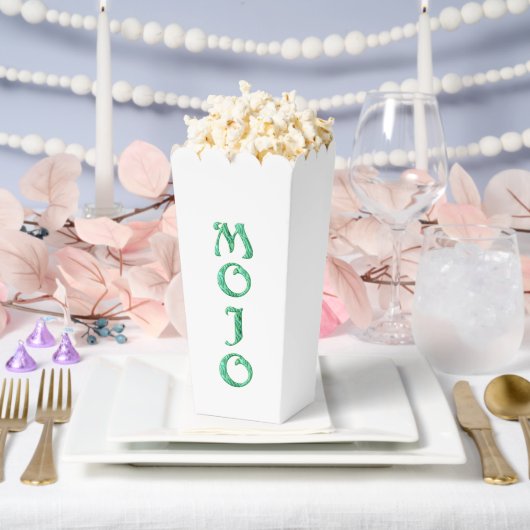 Mojo groene witte popcorn dozen bedankdoosjes (Huwelijk)
