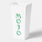 Mojo groene witte popcorn dozen bedankdoosjes (Voorkant)