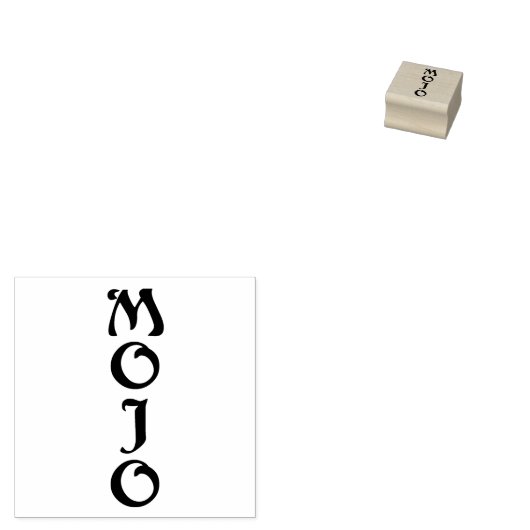 Mojo kleine rubberen stempel verticaal zonder hand (Gestempeld)