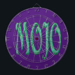 Mojo paarse dartboard dartbord<br><div class="desc">Mojo dartboards zijn voor darters met een magisch cadeau,  bepaalde touch,  kosmische verbinding,  talent of speciaal geluk. Mojo is Steamy Raimon originele kalligrafie kunst.</div>