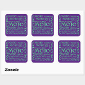 Mojo paarse vierkante stickers (Vel)