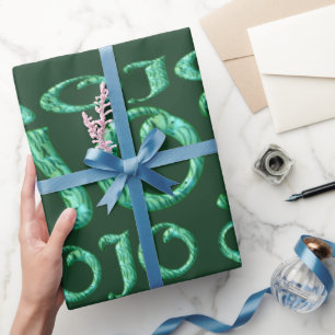 Mojo-papier met groene staart cadeaupapier
