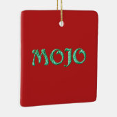 Mojo red hangend vierkant sieremmer keramisch ornament (Rechts)