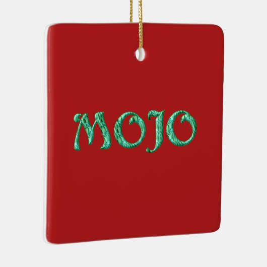 Mojo red hangend vierkant sieremmer keramisch ornament (Rechts)