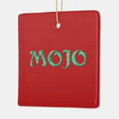 Mojo red hangend vierkant sieremmer keramisch ornament (Links)