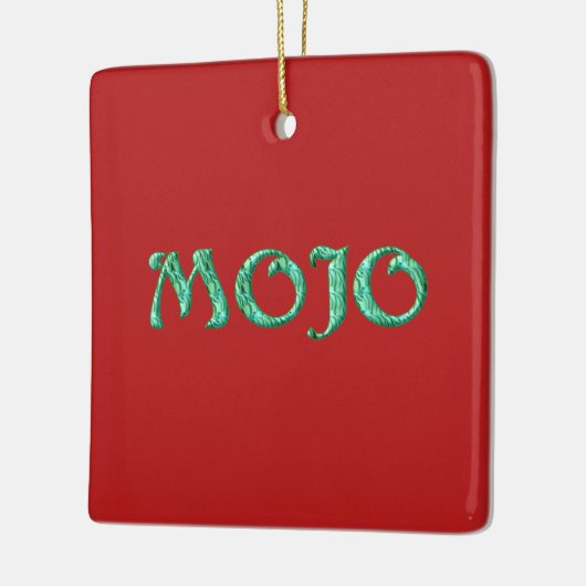 Mojo red hangend vierkant sieremmer keramisch ornament (Links)