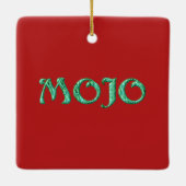 Mojo red hangend vierkant sieremmer keramisch ornament (Achterkant)
