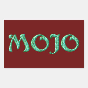 Mojo rode rechthoekstickers rechthoekige sticker