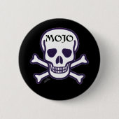 Mojo Skull zwarte knop Ronde Button 5,7 Cm (Voorkant)