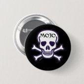 Mojo Skull zwarte knop Ronde Button 5,7 Cm (Voorkant /achterkant)