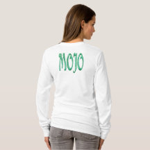 Mojo vrouwen witte lange mouw t-shirt achterkant