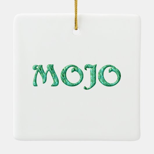 Mojo wit hangend vierkant ornament (Achterkant)