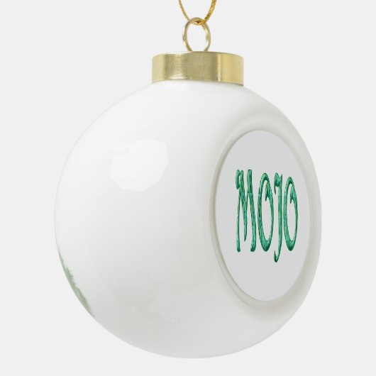 Mojo witte keramische kerstbal ornament (Links)