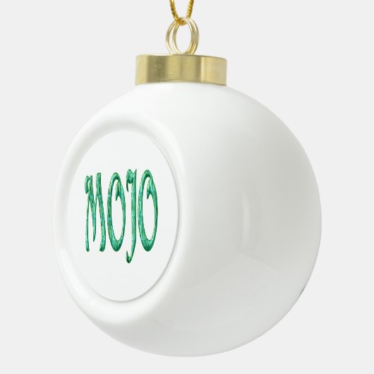 Mojo witte keramische kerstbal ornament (Rechts)