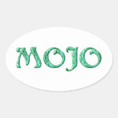 Mojo witte ovale stickers (Voorkant)