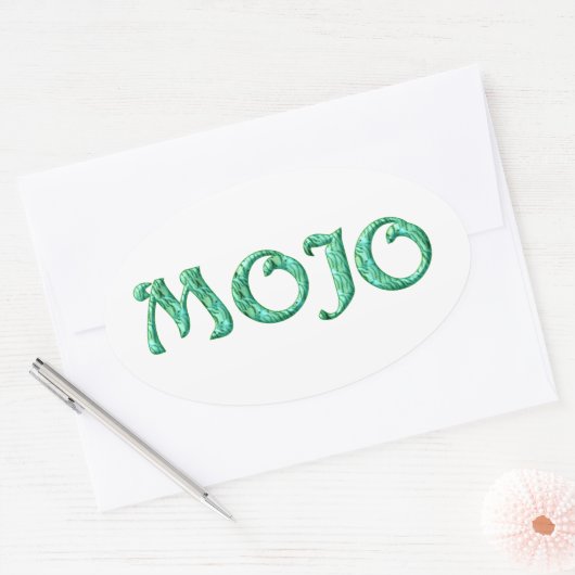 Mojo witte ovale stickers (Envelop)