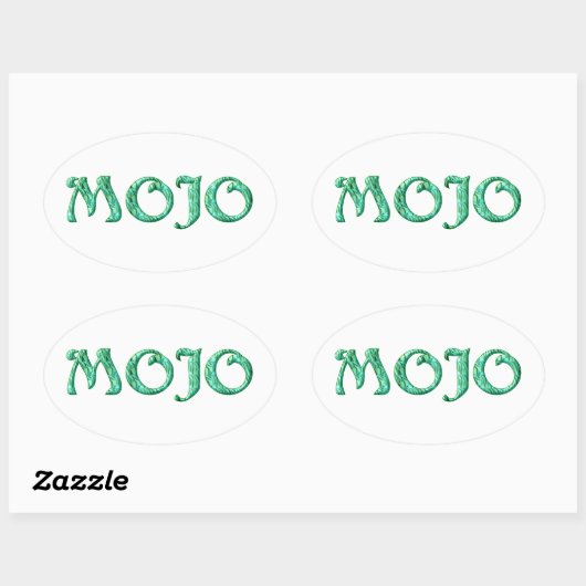 Mojo witte ovale stickers (Vel)