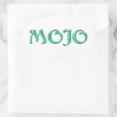 Mojo witte ovale stickers (Tas)