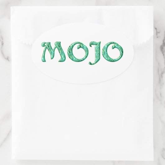 Mojo witte ovale stickers (Tas)
