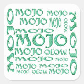 Mojo witte vierkante stickers (Voorkant)